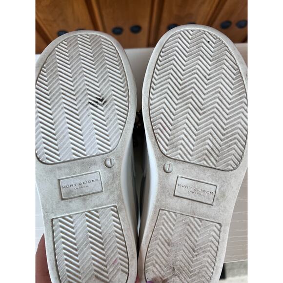 Kurt Geiger Mini Laney Bow Crystal Girls Shoes Velcro Slip On, Size 1 M - Picture 3 of 10